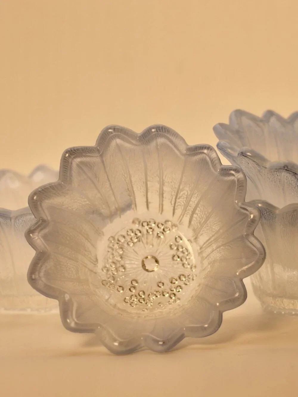 Frosted Glass Flower Bowls
